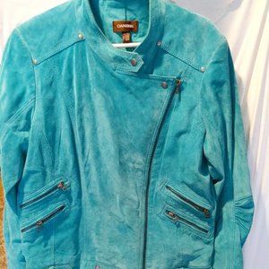 DANIER SUEDE LEATHER BOMBER JACKET